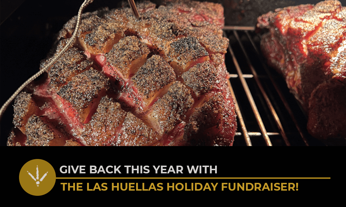 A graphic showing the information for the 2024 Annual Las Huellas Holiday Fundraiser, also found in the blog below