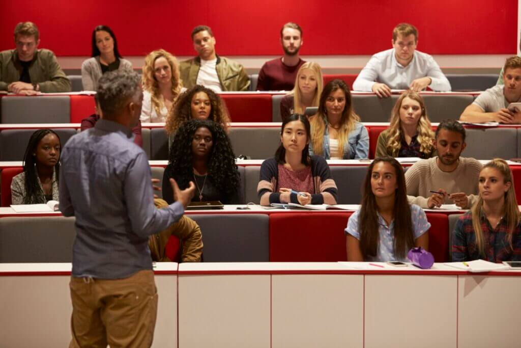Students in a college class